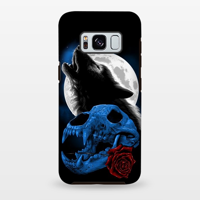 Galaxy S8 plus StrongFit Wolf howling under the moon by Alberto