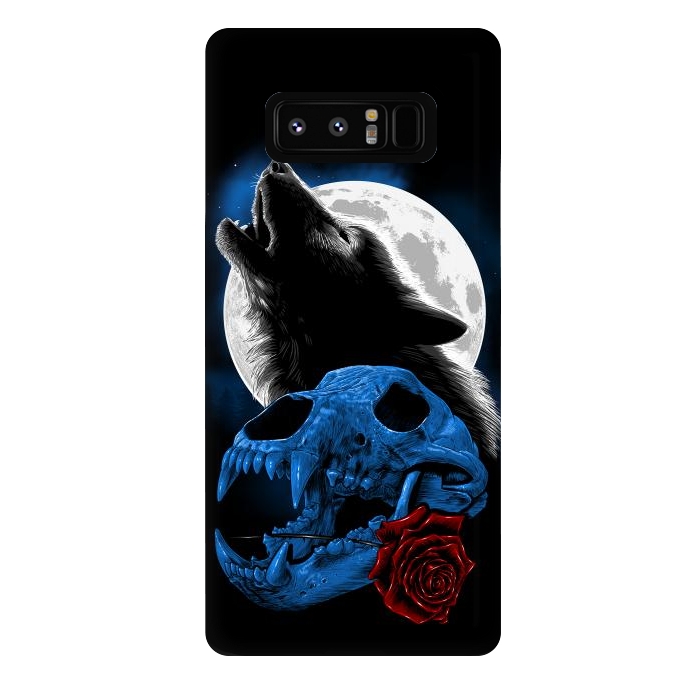 Galaxy Note 8 StrongFit Wolf howling under the moon by Alberto
