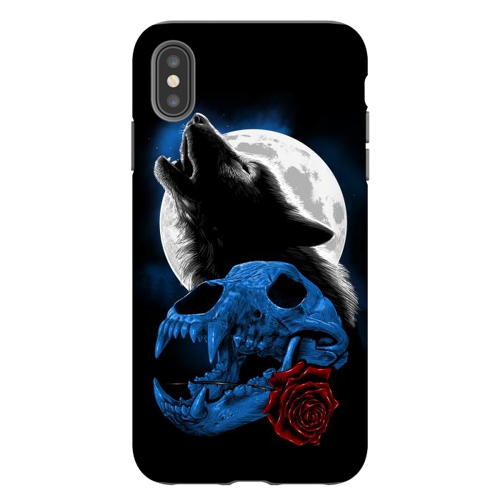iPhone Xs Max StrongFit Wolf howling under the moon by Alberto