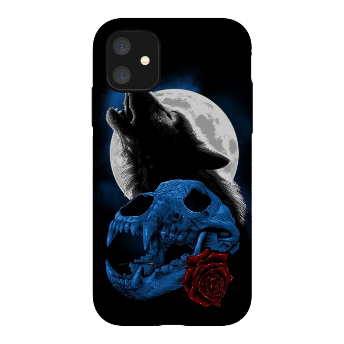 iPhone 11 StrongFit Wolf howling under the moon by Alberto
