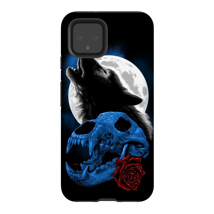 Pixel 4 StrongFit Wolf howling under the moon by Alberto