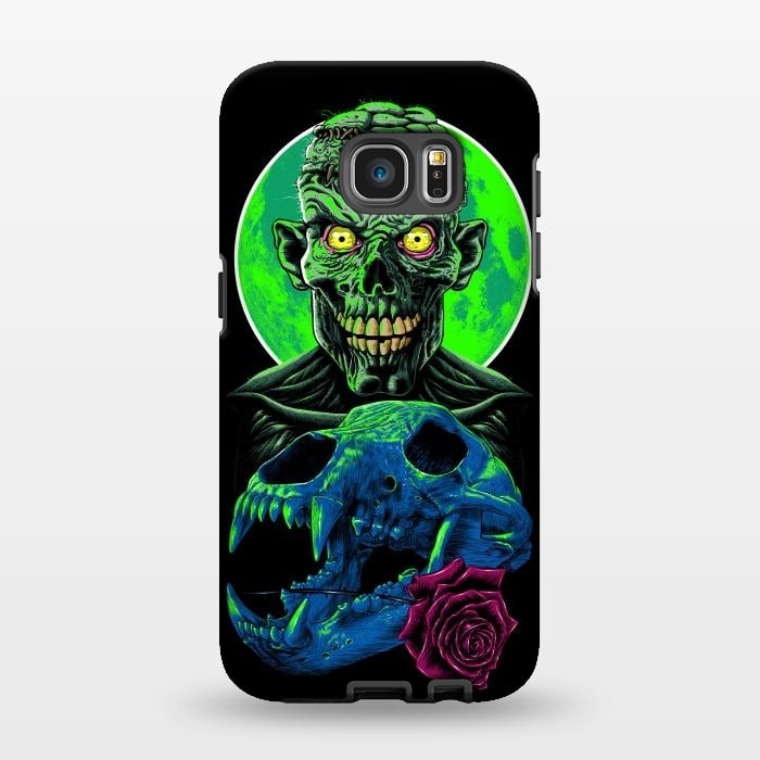 Galaxy S7 EDGE StrongFit Skull and flower zombie by Alberto