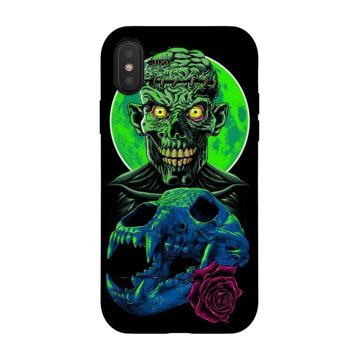 iPhone Xs / X StrongFit Skull and flower zombie by Alberto
