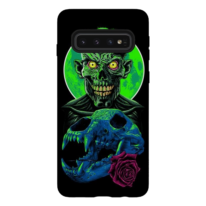Galaxy S10 StrongFit Skull and flower zombie by Alberto