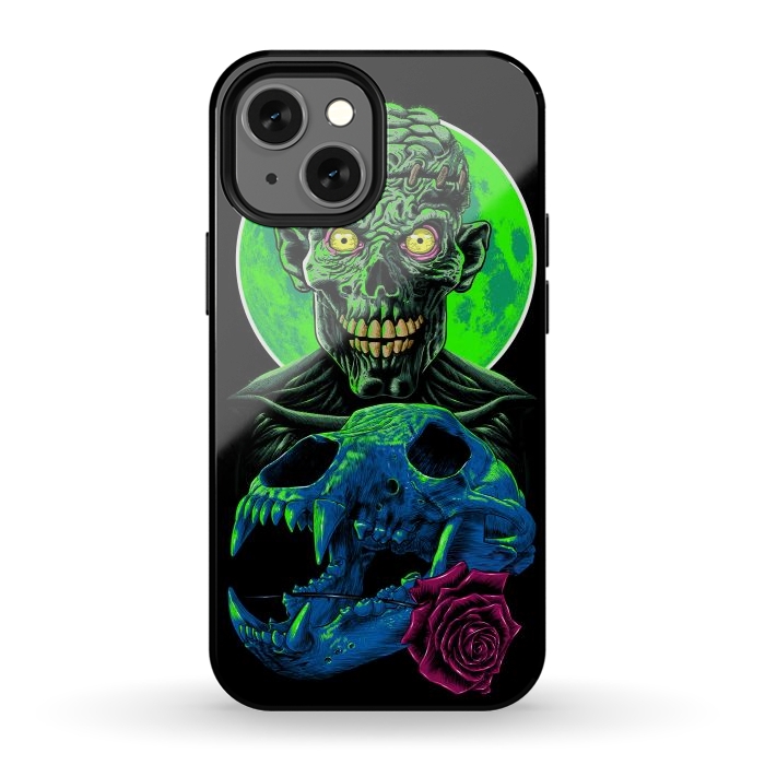 iPhone 13 mini StrongFit Skull and flower zombie by Alberto
