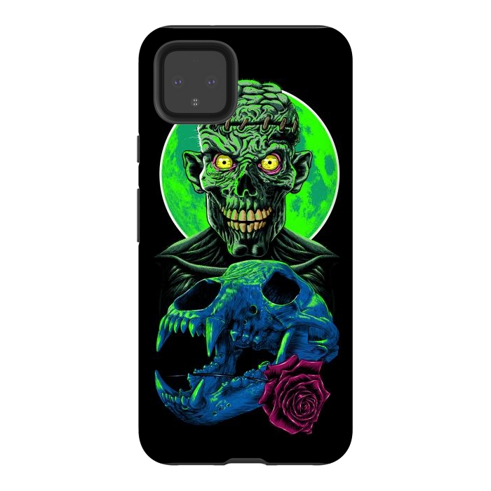 Pixel 4XL StrongFit Skull and flower zombie by Alberto