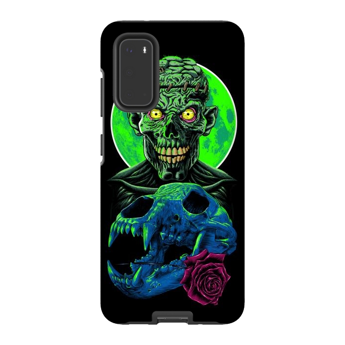 Galaxy S20 StrongFit Skull and flower zombie by Alberto