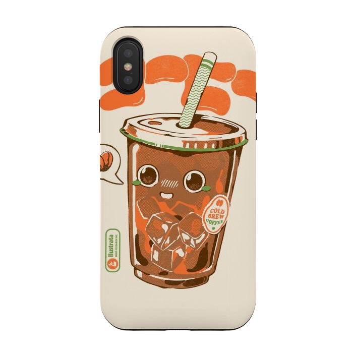 iPhone Xs / X StrongFit Cute Cold Brew Coffee  by Ilustrata