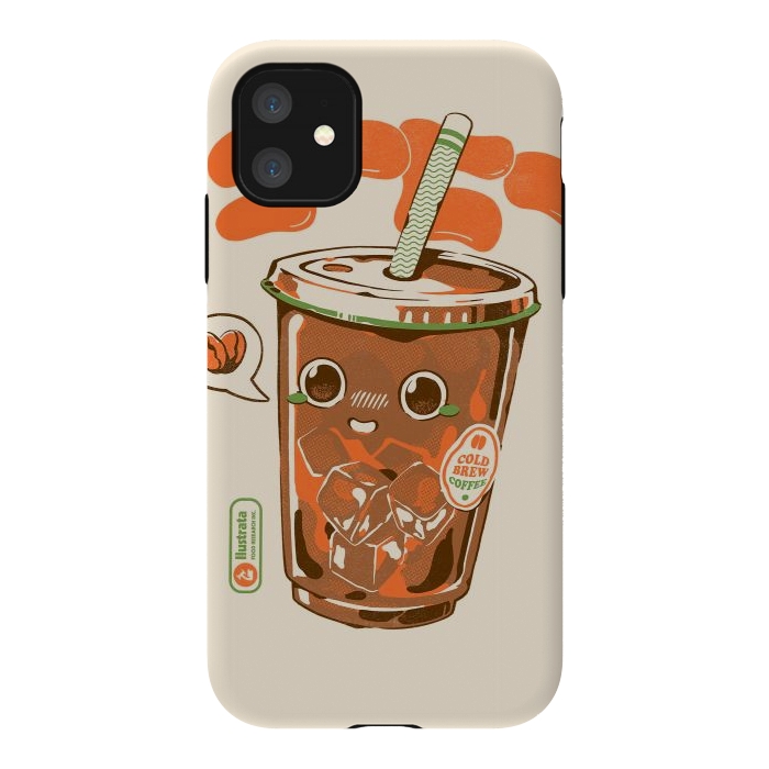 iPhone 11 StrongFit Cute Cold Brew Coffee  by Ilustrata