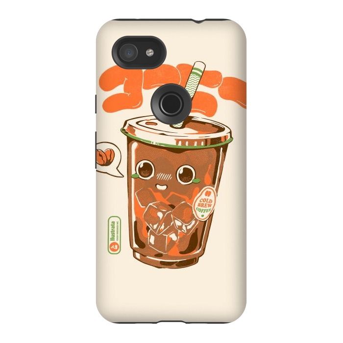 Pixel 3AXL StrongFit Cute Cold Brew Coffee  by Ilustrata