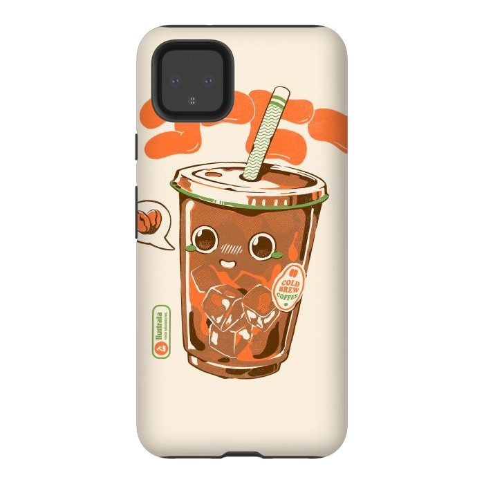Pixel 4XL StrongFit Cute Cold Brew Coffee  by Ilustrata