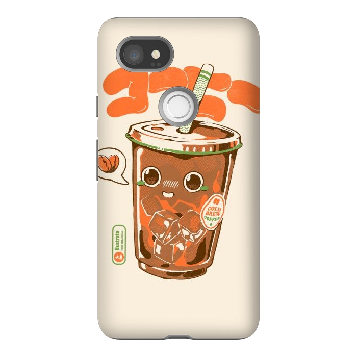 Pixel 2XL StrongFit Cute Cold Brew Coffee  by Ilustrata