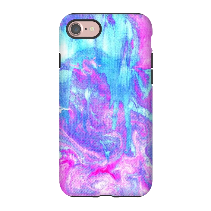 iPhone 7 StrongFit Melting Marble in Pink & Turquoise by Tangerine-Tane