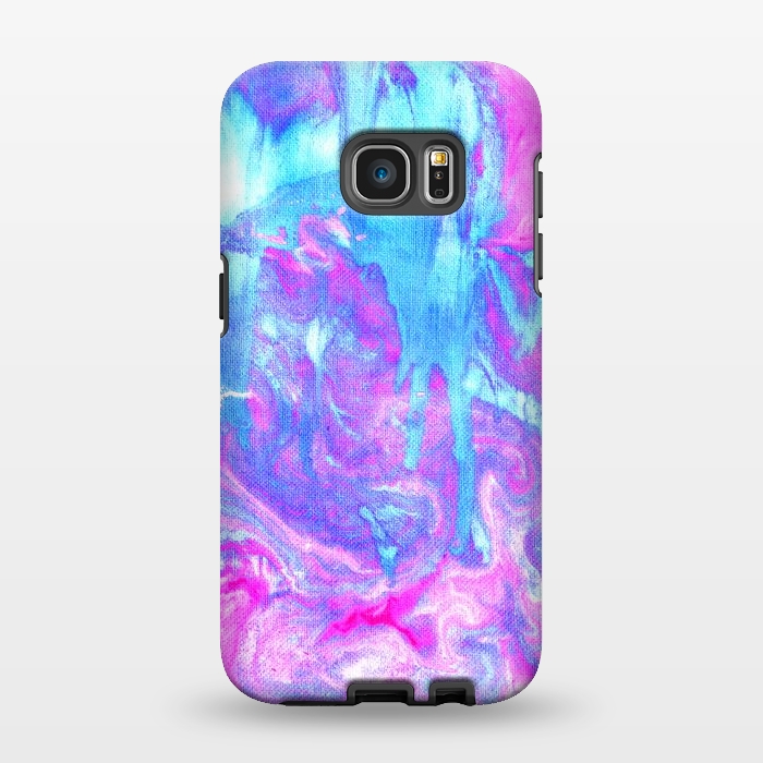 Galaxy S7 EDGE StrongFit Melting Marble in Pink & Turquoise by Tangerine-Tane