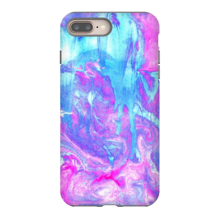 iPhone 8 plus StrongFit Melting Marble in Pink & Turquoise by Tangerine-Tane