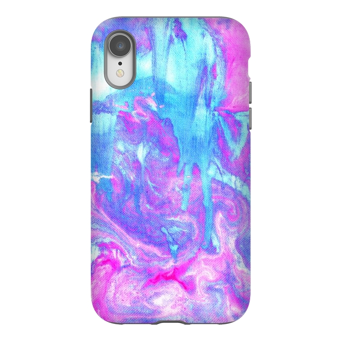 iPhone Xr StrongFit Melting Marble in Pink & Turquoise by Tangerine-Tane