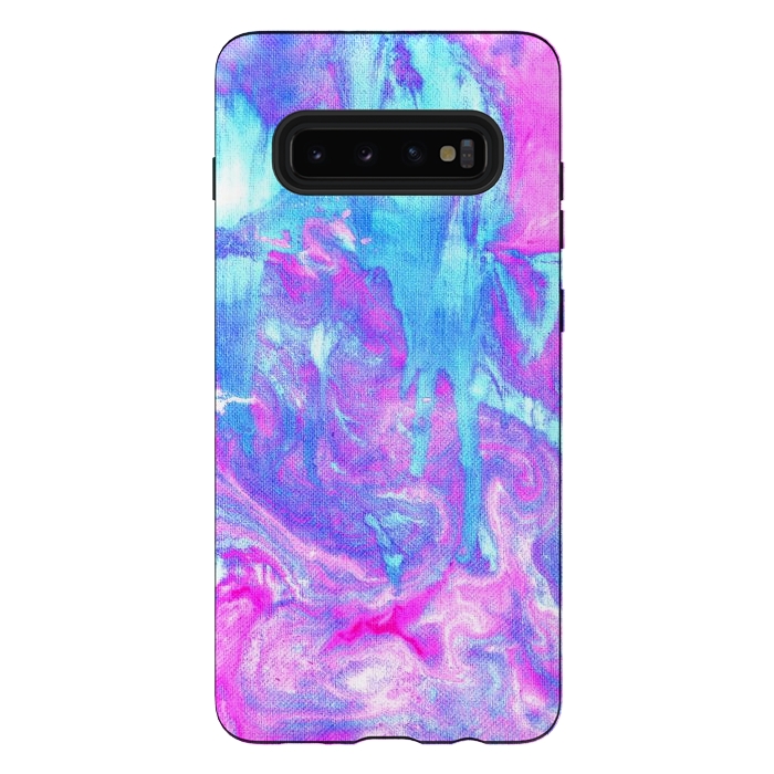 Galaxy S10 plus StrongFit Melting Marble in Pink & Turquoise by Tangerine-Tane
