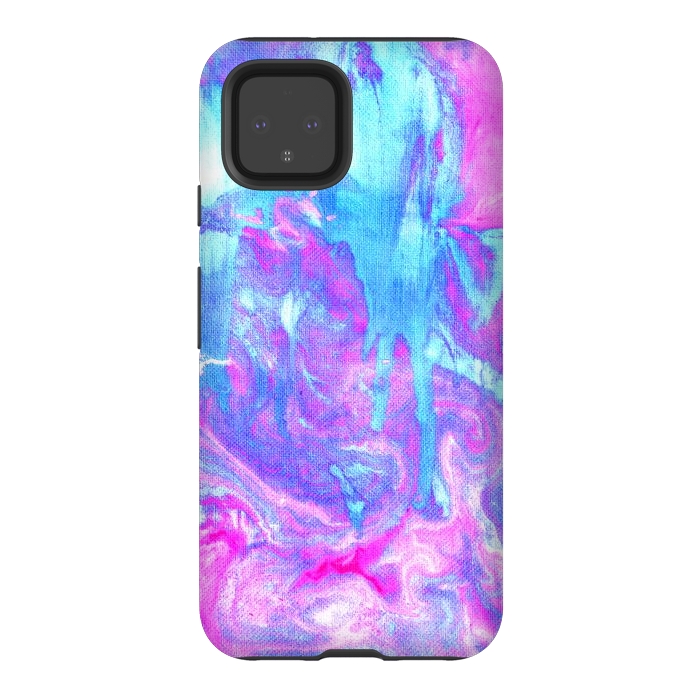 Pixel 4 StrongFit Melting Marble in Pink & Turquoise by Tangerine-Tane