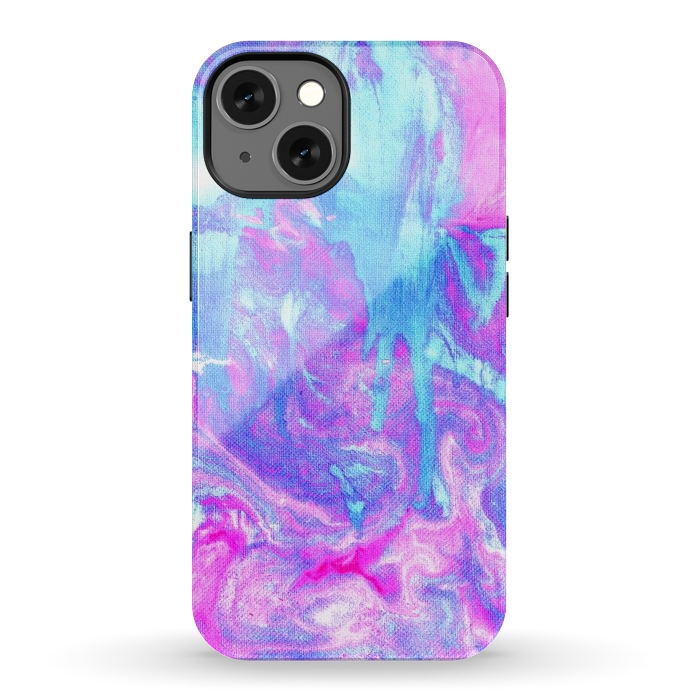iPhone 13 StrongFit Melting Marble in Pink & Turquoise by Tangerine-Tane