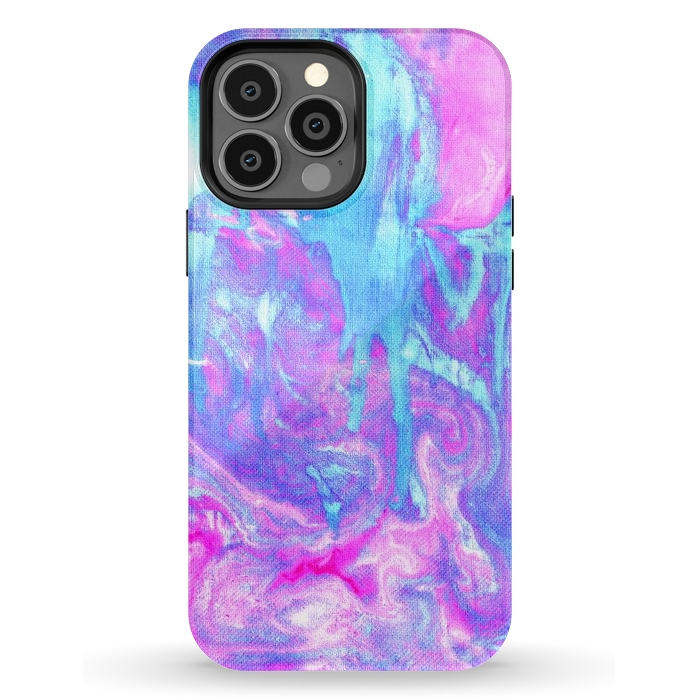 iPhone 13 Pro Max StrongFit Melting Marble in Pink & Turquoise by Tangerine-Tane