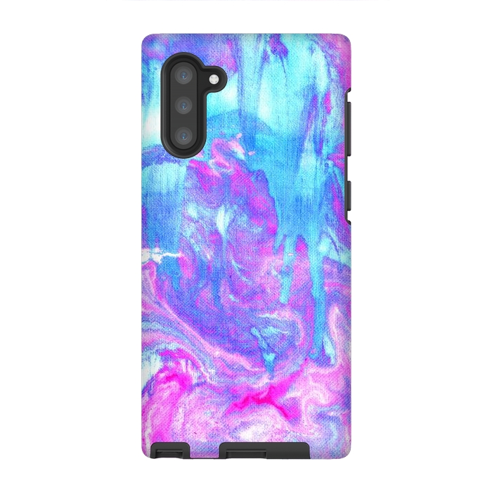 Galaxy Note 10 StrongFit Melting Marble in Pink & Turquoise by Tangerine-Tane