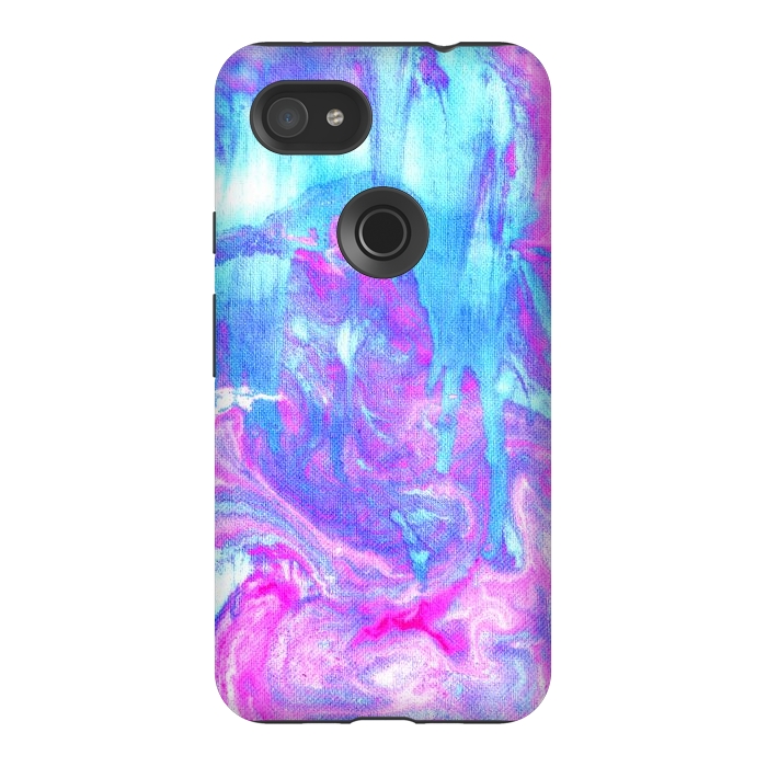 Pixel 3AXL StrongFit Melting Marble in Pink & Turquoise by Tangerine-Tane