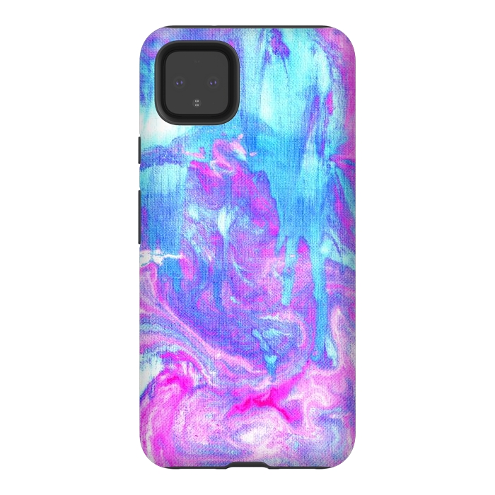 Pixel 4XL StrongFit Melting Marble in Pink & Turquoise by Tangerine-Tane