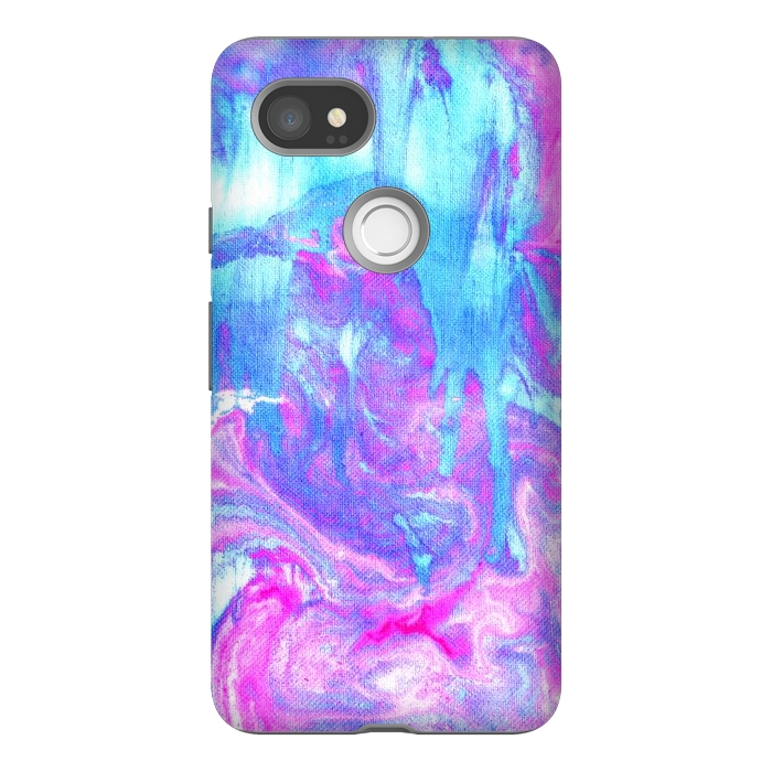 Pixel 2XL StrongFit Melting Marble in Pink & Turquoise by Tangerine-Tane