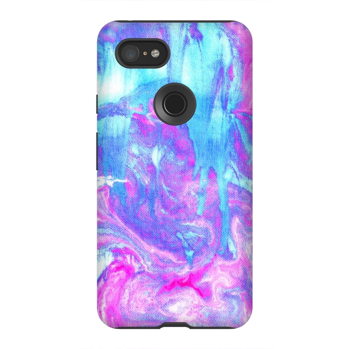 Pixel 3XL StrongFit Melting Marble in Pink & Turquoise by Tangerine-Tane