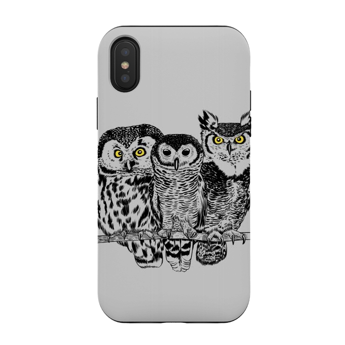 iPhone Xs / X StrongFit Three owls by Alberto