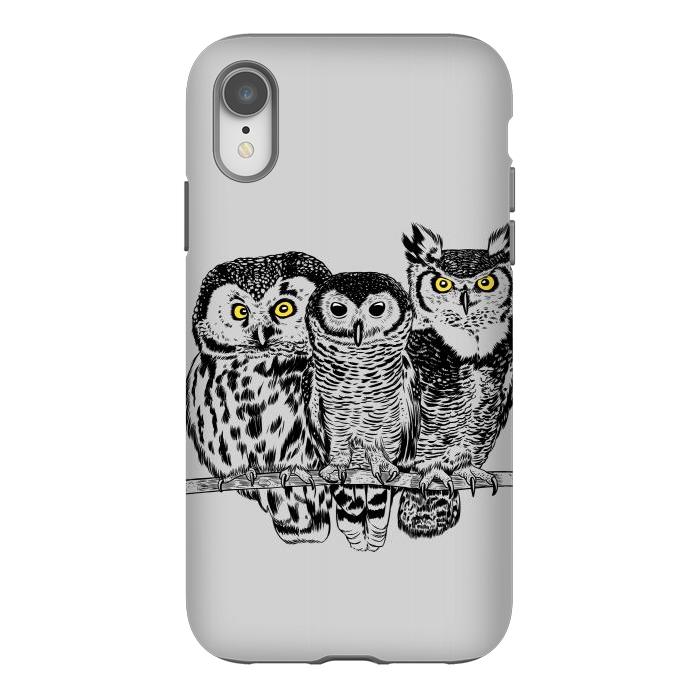 iPhone Xr StrongFit Three owls by Alberto