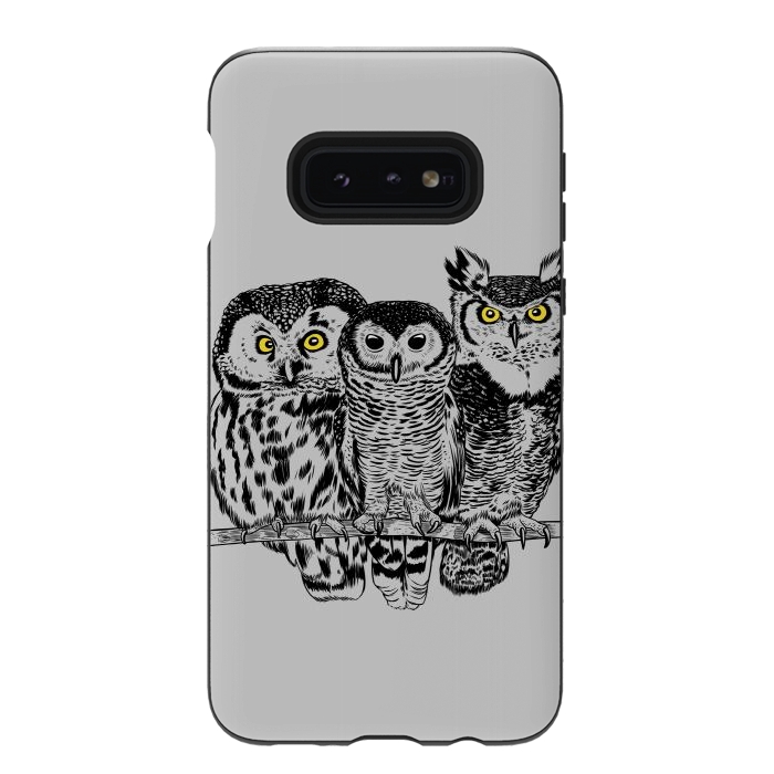 Galaxy S10e StrongFit Three owls by Alberto