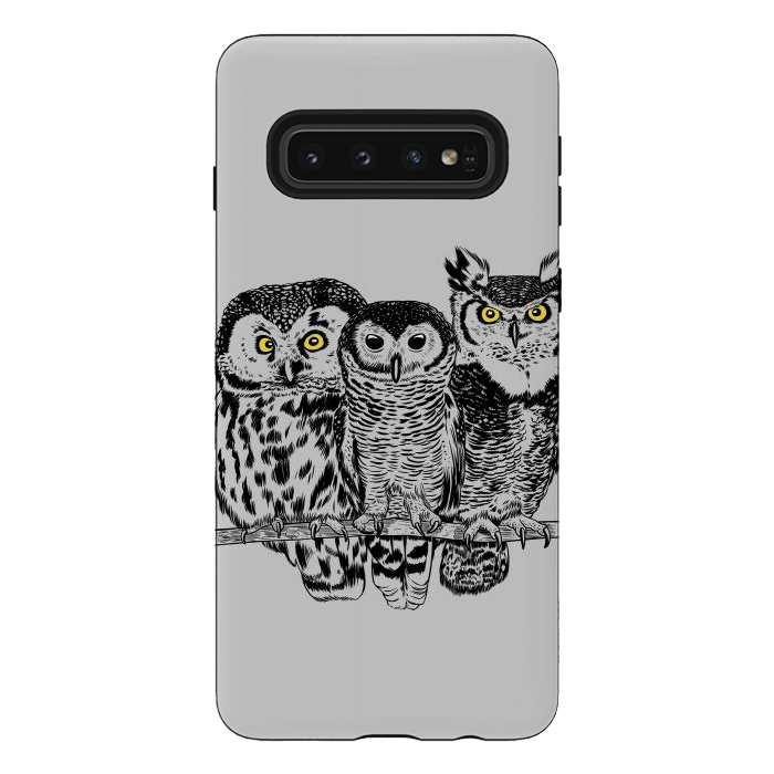Galaxy S10 StrongFit Three owls by Alberto