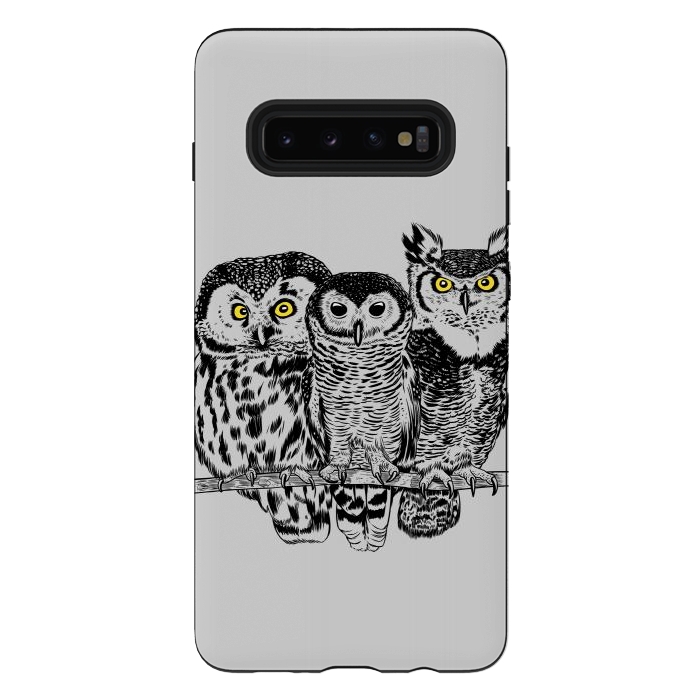Galaxy S10 plus StrongFit Three owls by Alberto