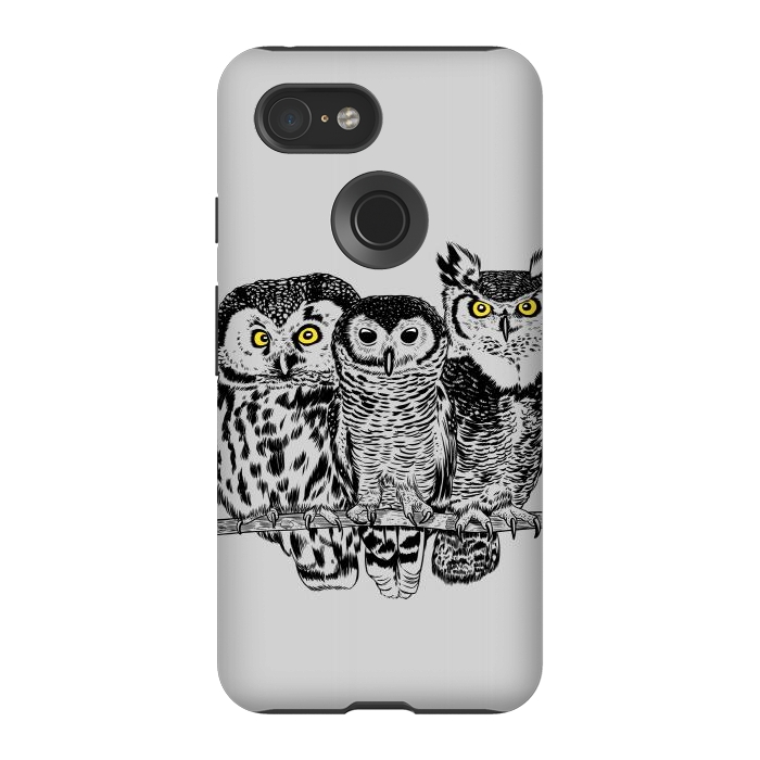 Pixel 3 StrongFit Three owls by Alberto