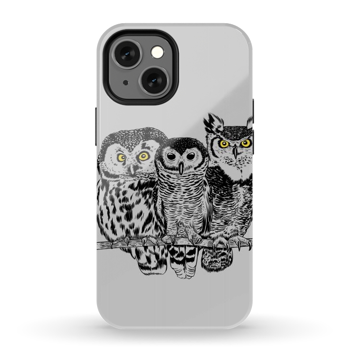 iPhone 13 mini StrongFit Three owls by Alberto