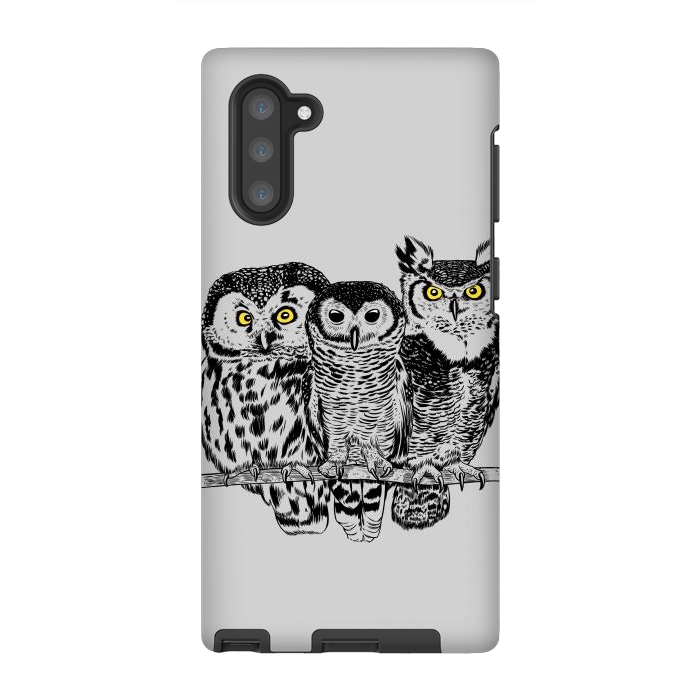 Galaxy Note 10 StrongFit Three owls by Alberto