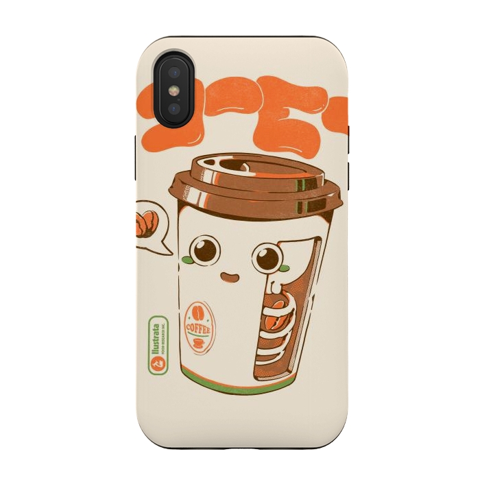 iPhone Xs / X StrongFit Cute Coffee x-Ray by Ilustrata