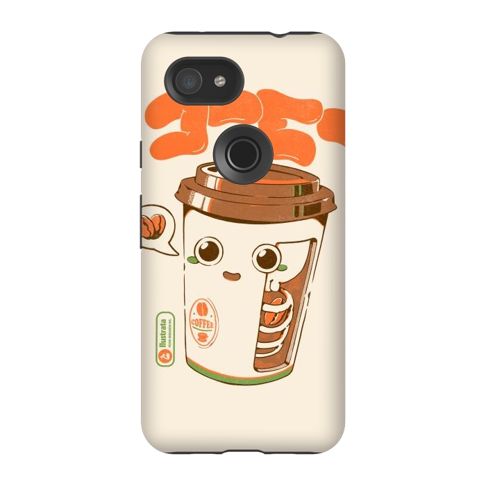 Pixel 3A StrongFit Cute Coffee x-Ray by Ilustrata