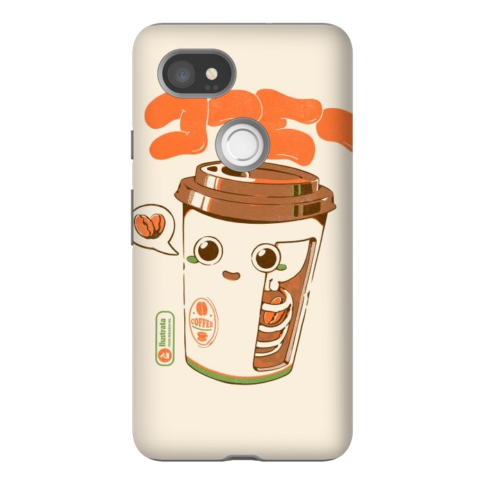 Pixel 2XL StrongFit Cute Coffee x-Ray by Ilustrata