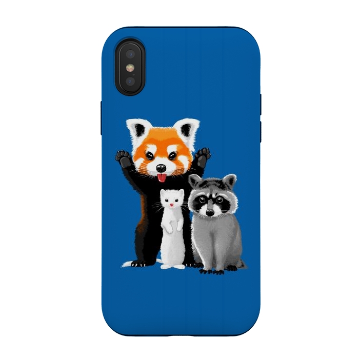 iPhone Xs / X StrongFit Raccoon, ferret and red panda by Alberto