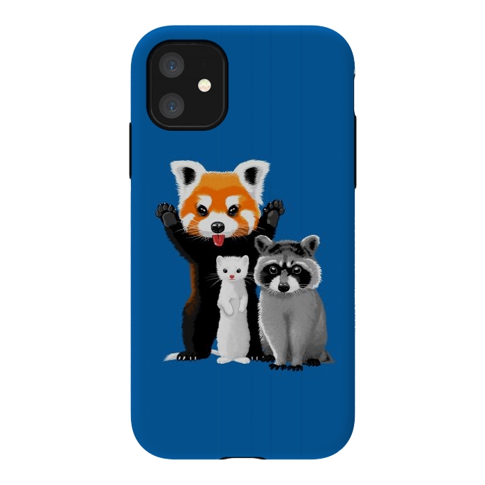 iPhone 11 StrongFit Raccoon, ferret and red panda by Alberto