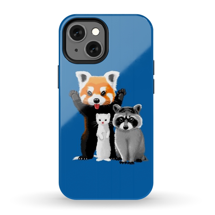 iPhone 12 mini StrongFit Raccoon, ferret and red panda by Alberto