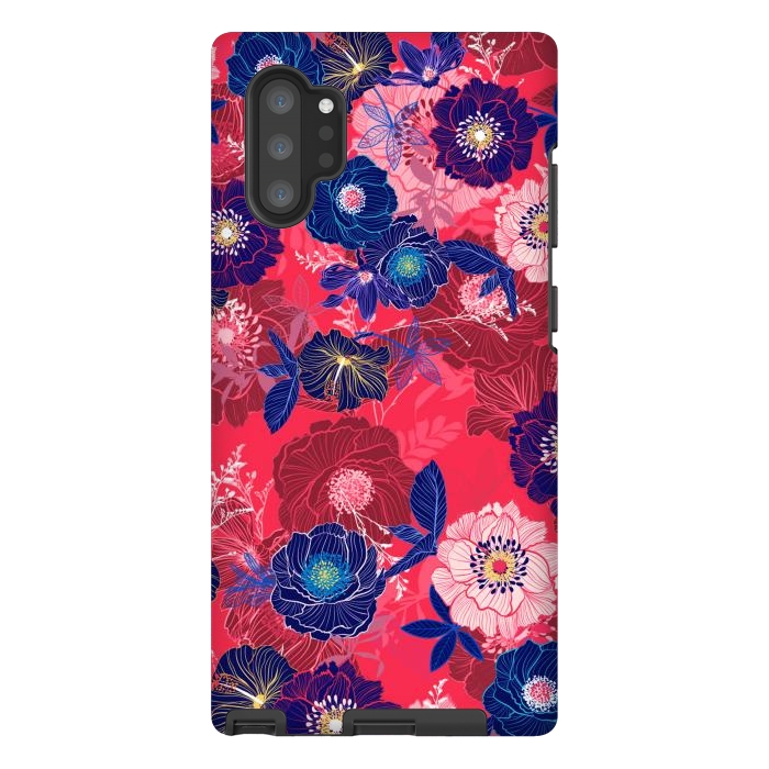 Galaxy Note 10 plus StrongFit Country Flowers in Red Sky by ArtsCase