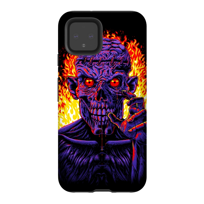 Pixel 4 StrongFit Zombie in flames by Alberto
