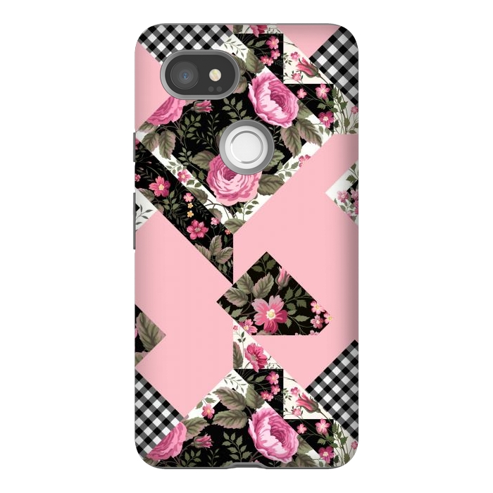 Pixel 2XL StrongFit elegant roses with pink background by ArtsCase