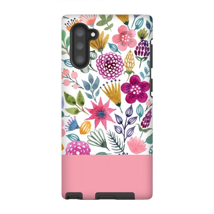 Galaxy Note 10 StrongFit watercolor flowers for summer by ArtsCase