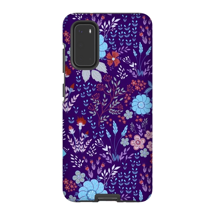 Galaxy S20 StrongFit tiny flowers in cold colors by ArtsCase