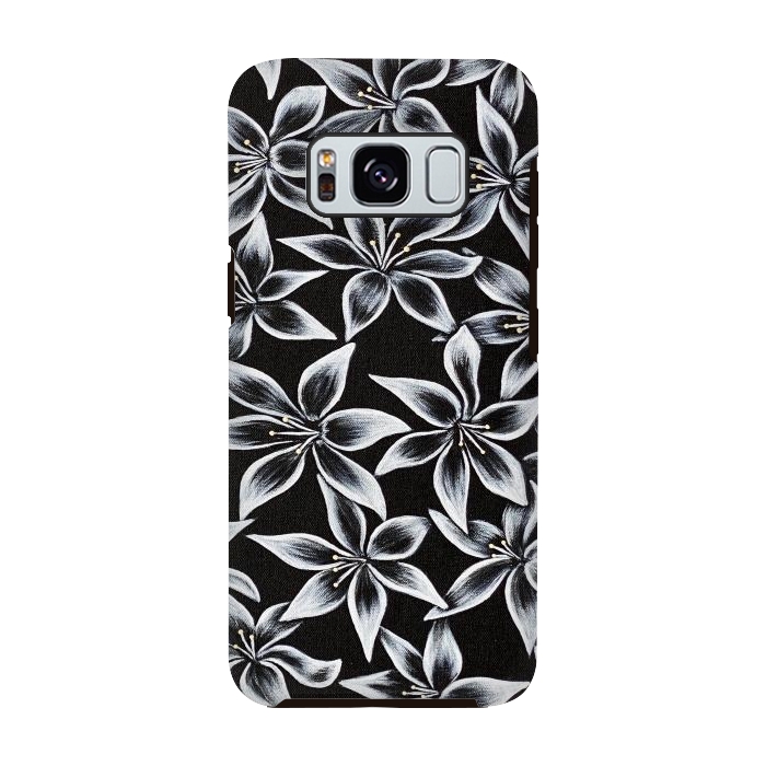 Galaxy S8 StrongFit Black & White Lily by Denise Cassidy Wood