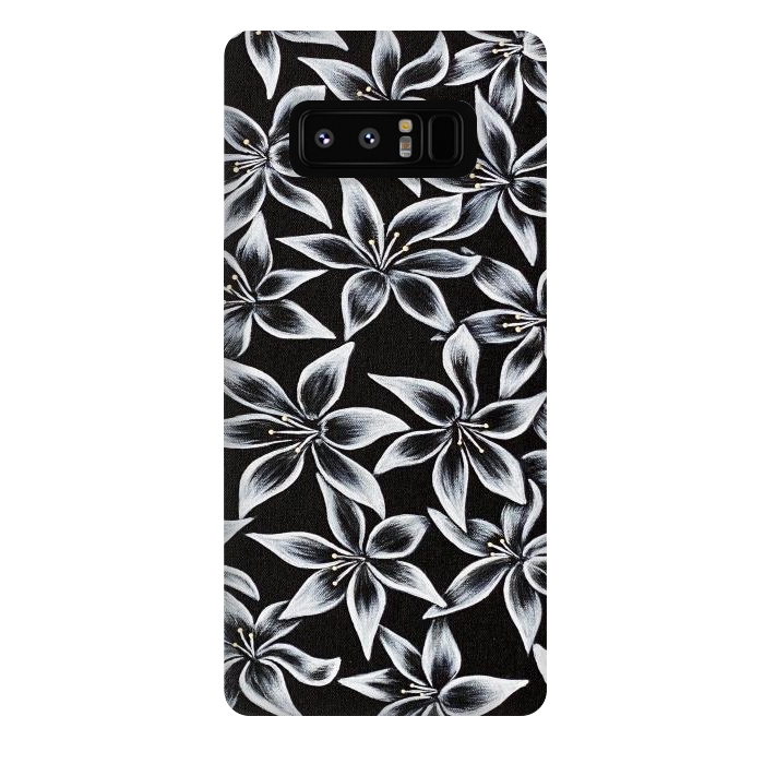 Galaxy Note 8 StrongFit Black & White Lily by Denise Cassidy Wood